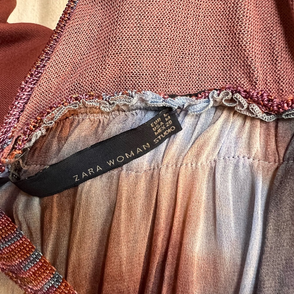 Zara Woman Multicolor Knit Halter Dress — Pink & Rust Ombre - Picture 5 of 6